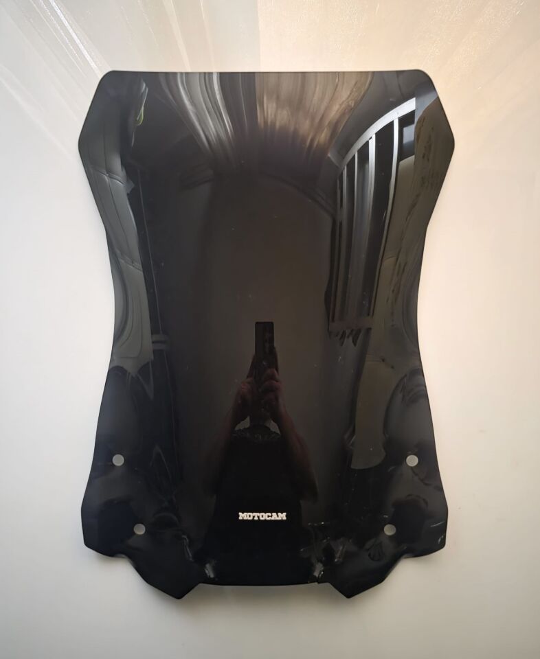 MOTOCAM Suzuki V-strom DL 650 Ön Cam 2017-2023 Model 52cm Siyah Renkli 4mm Kapaklı