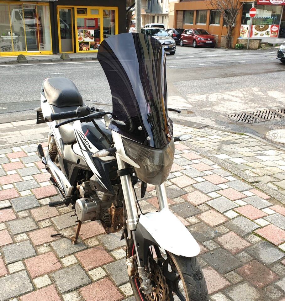 MOTOCAM Mondial 180 Z One S Ön Cam 58cm 2014-2022 Model Siyah Renkli