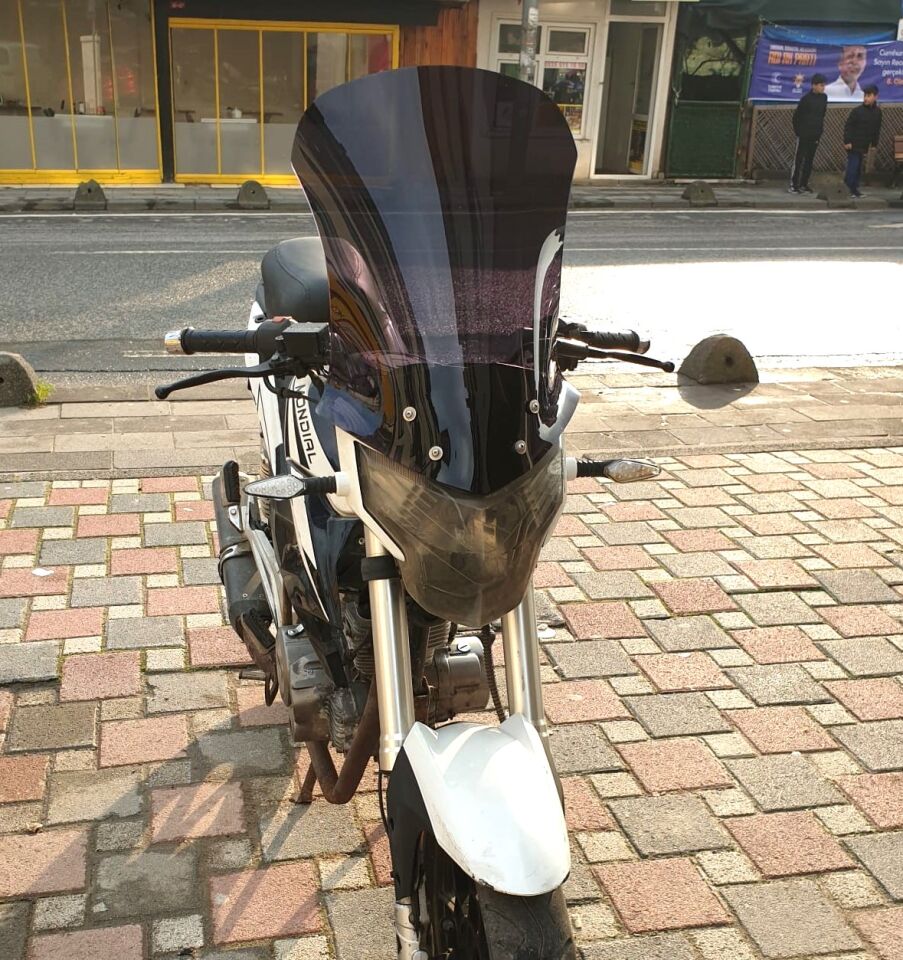 MOTOCAM Mondial 180 Z One S Ön Cam 58cm 2014-2022 Model Siyah Renkli