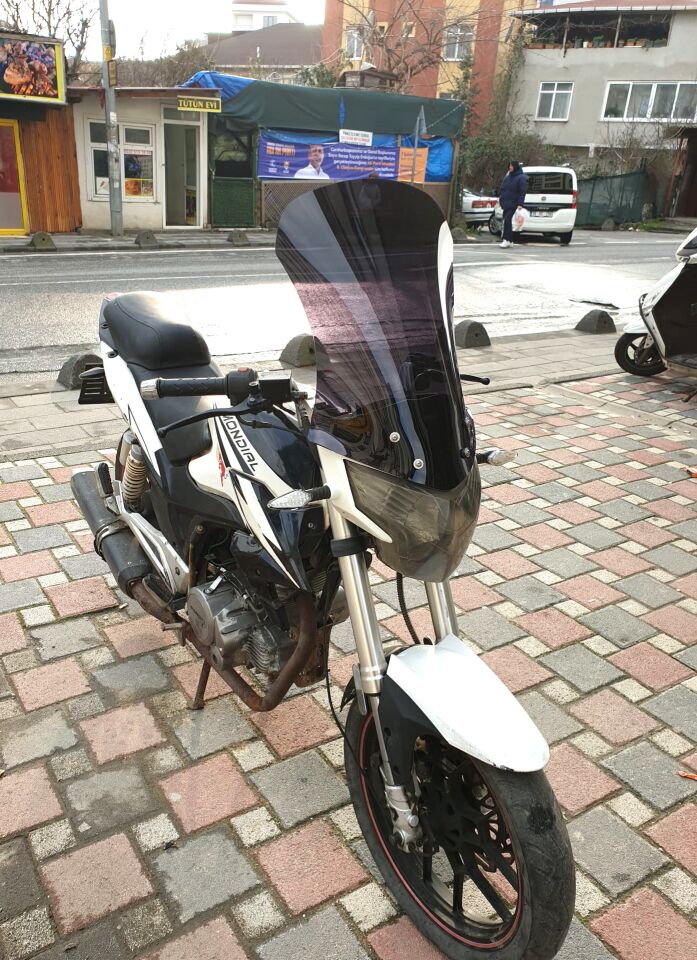 MOTOCAM Mondial 180 Z One S Ön Cam 58cm 2014-2022 Model Siyah Renkli