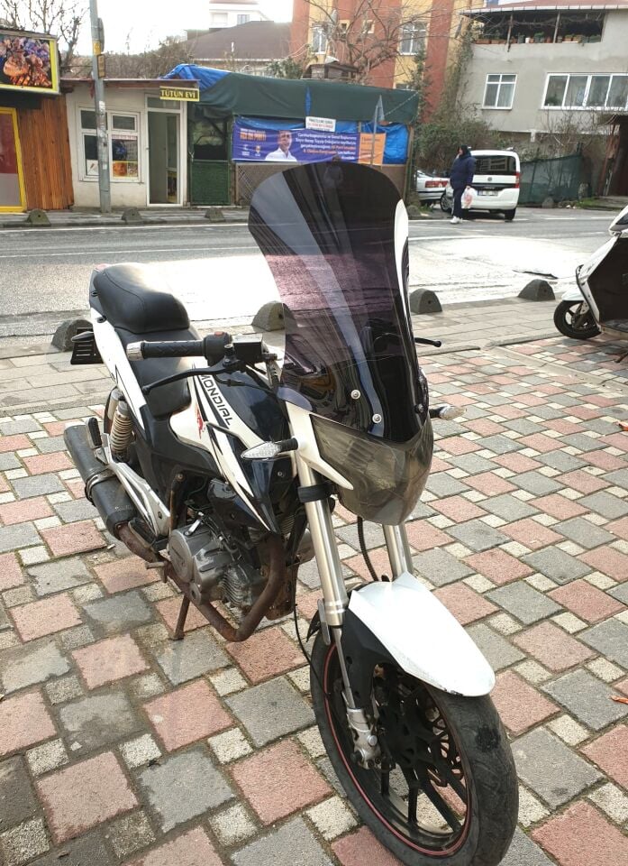 MOTOCAM Mondial 180 Z One S Ön Cam 58cm 2014-2022 Model Siyah Renkli