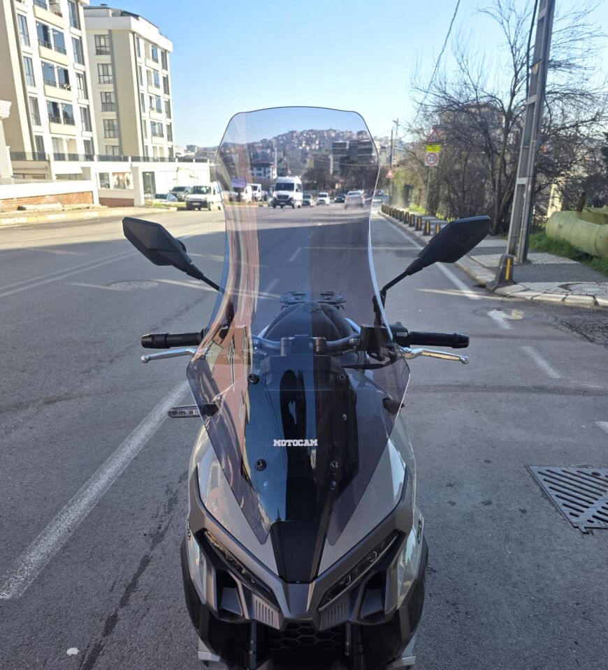 MOTOCAM Mondial Ressivo 250 Ön Cam 2023-2026 Model 75cm Füme Renkli 4mm UZUN