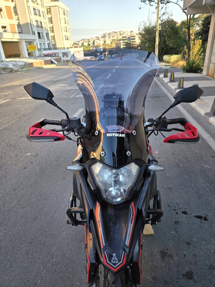 MOTOCAM Mondial Rx3 İ Evo Ön Cam 2015-2022 Model 52cm Füme Renkli 4mm UZUN