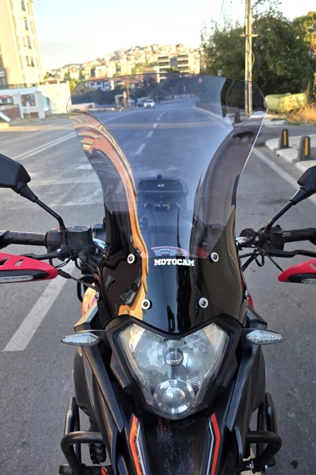 MOTOCAM Mondial Rx3 İ Evo Ön Cam 2015-2022 Model 52cm Füme Renkli 4mm UZUN