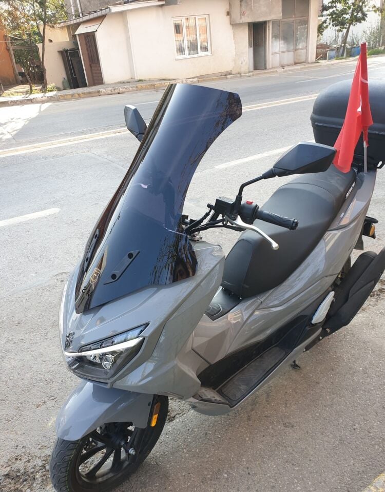 MOTOCAM Mondial Strada 125 Ön Cam 2023-2026 Model 75cm Siyah Renkli 4mm UZUN