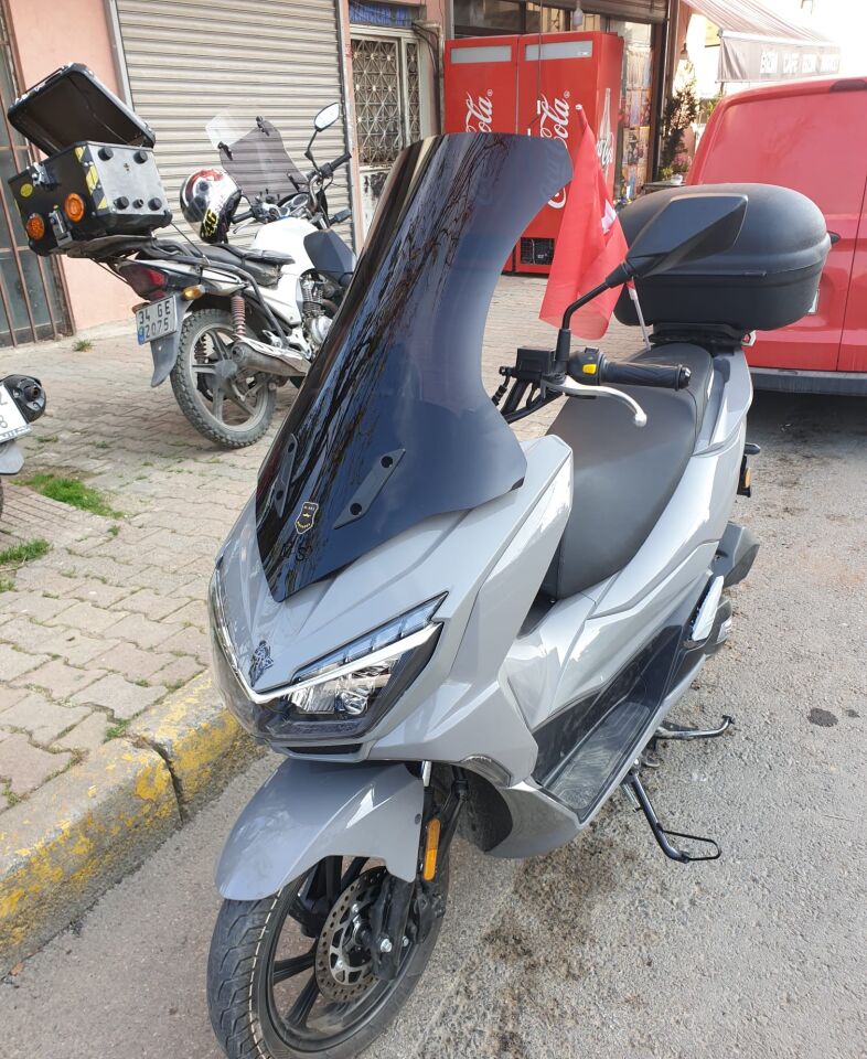 MOTOCAM Mondial Strada 125 Ön Cam 2023-2026 Model 75cm Siyah Renkli 4mm UZUN