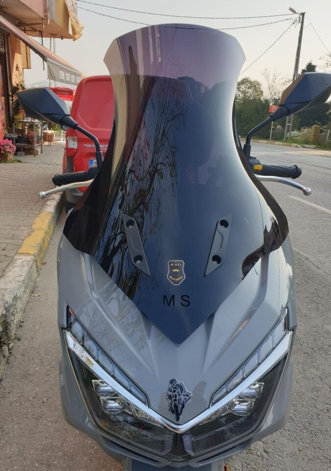 MOTOCAM Mondial Strada 125 Ön Cam 2023-2026 Model 75cm Siyah Renkli 4mm UZUN