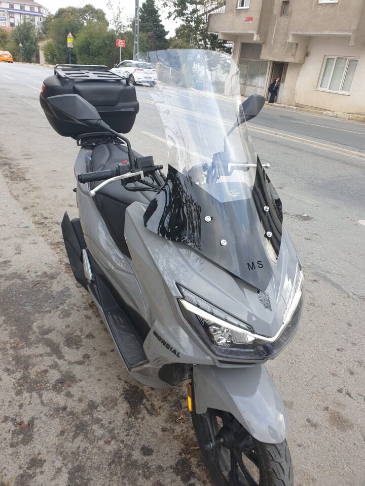 MOTOCAM Mondial Strada 125 Ön Cam 2023-2026 Model 75cm Şeffaf Renkli 4mm UZUN