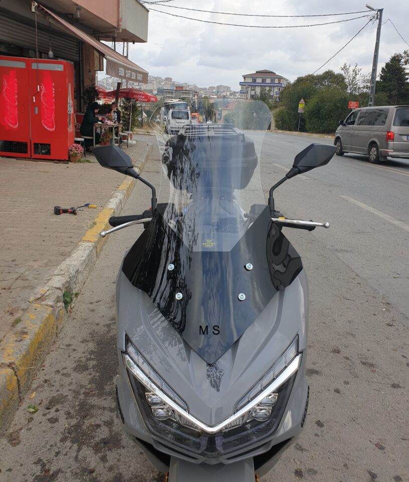 MOTOCAM Mondial Strada 125 Ön Cam 2023-2026 Model 75cm Şeffaf Renkli 4mm UZUN