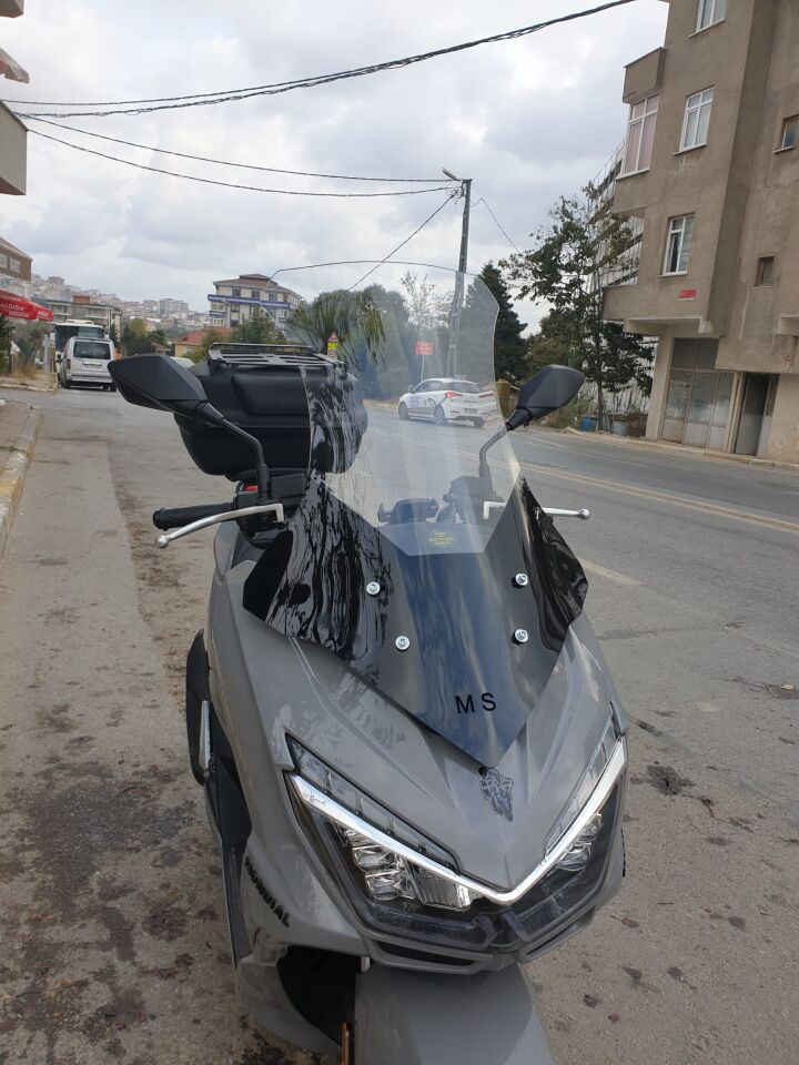 MOTOCAM Mondial Strada 125 Ön Cam 2023-2026 Model 75cm Şeffaf Renkli 4mm UZUN