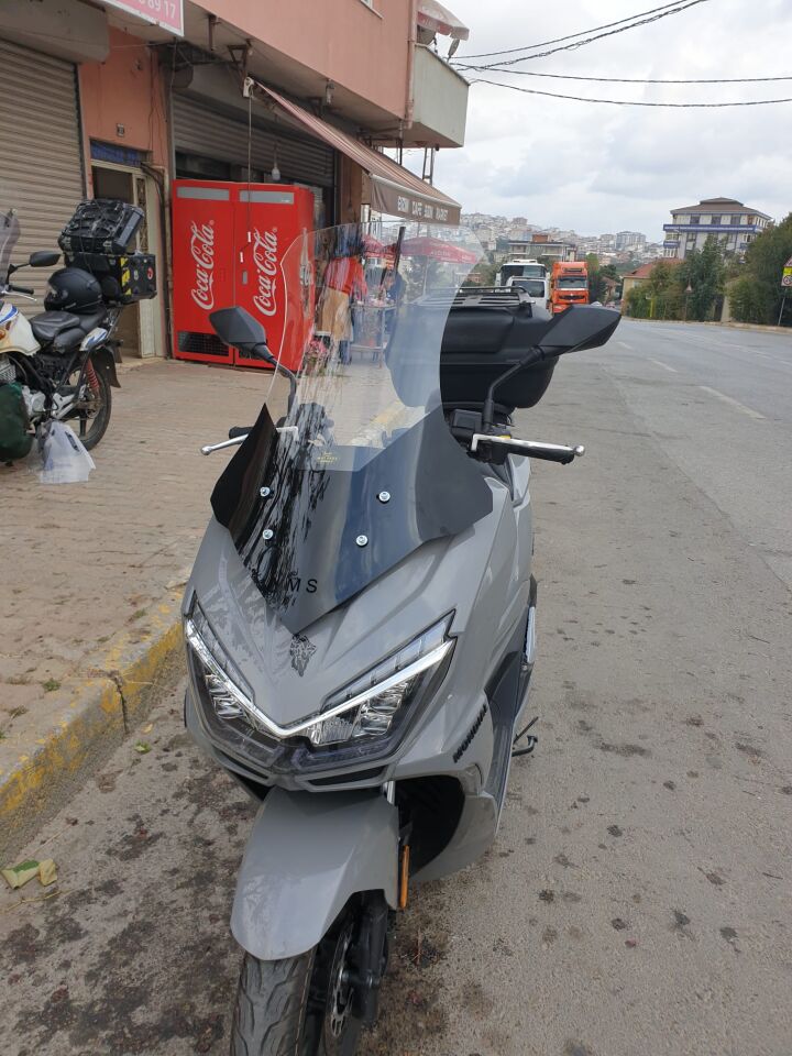 MOTOCAM Mondial Strada 125 Ön Cam 2023-2026 Model 75cm Şeffaf Renkli 4mm UZUN