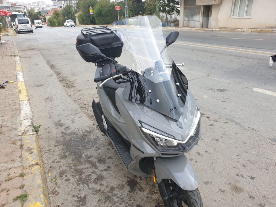 MOTOCAM Mondial Strada 125 Ön Cam 2023-2026 Model 75cm Şeffaf Renkli 4mm UZUN