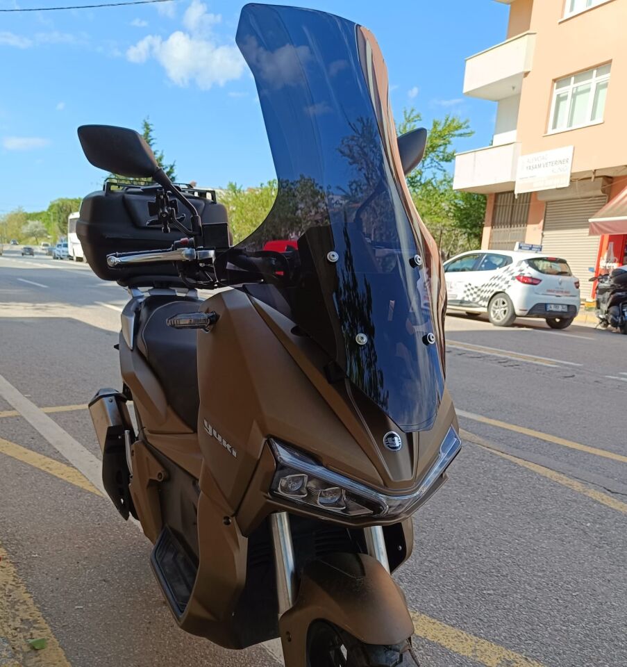 MOTOCAM Yuki Adventure 150 Ön Cam 2023-2026 Model 78cm Siyah Renkli 4mm UZUN