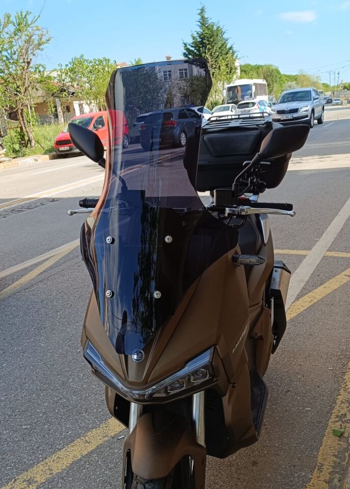 MOTOCAM Yuki Adventure 150 Ön Cam 2023-2026 Model 78cm Siyah Renkli 4mm UZUN