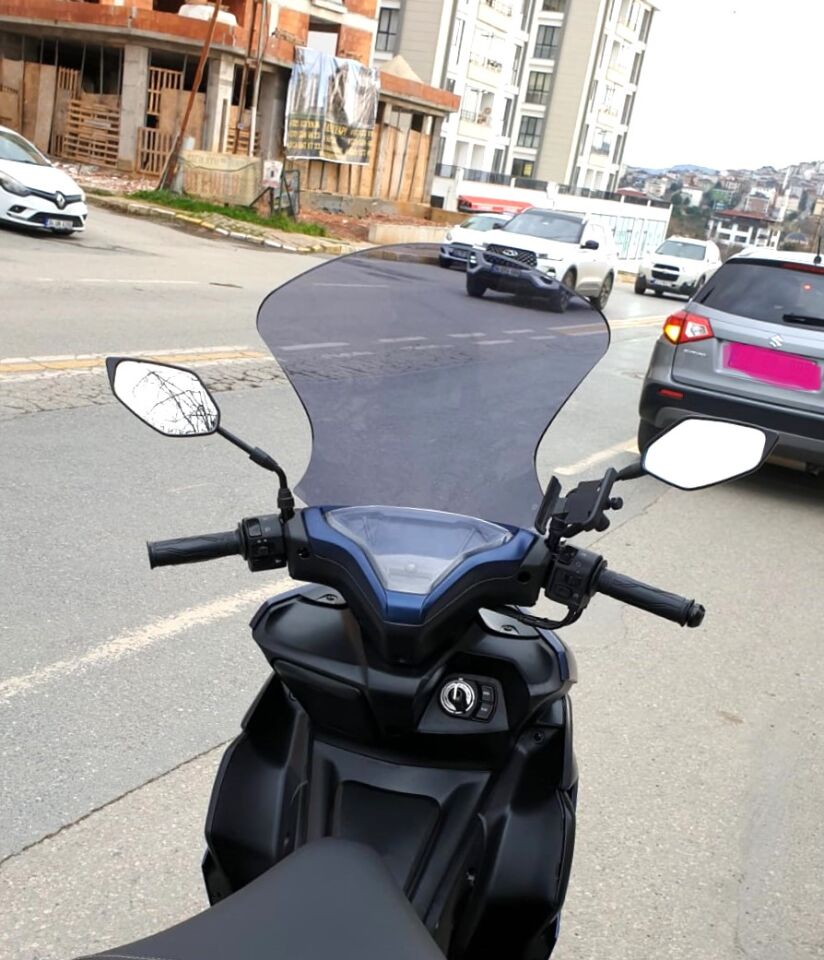 MOTOCAM Motolüx IST 34  Ön Cam 2025-2026 Model 54cm Füme Renkli 4mm