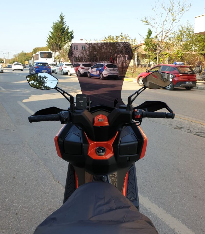 MOTOCAM Kymco DTX 250 Ön Cam 2021-2026 Model 67cm Siyah Renkli 4mm ORTA BOYLU