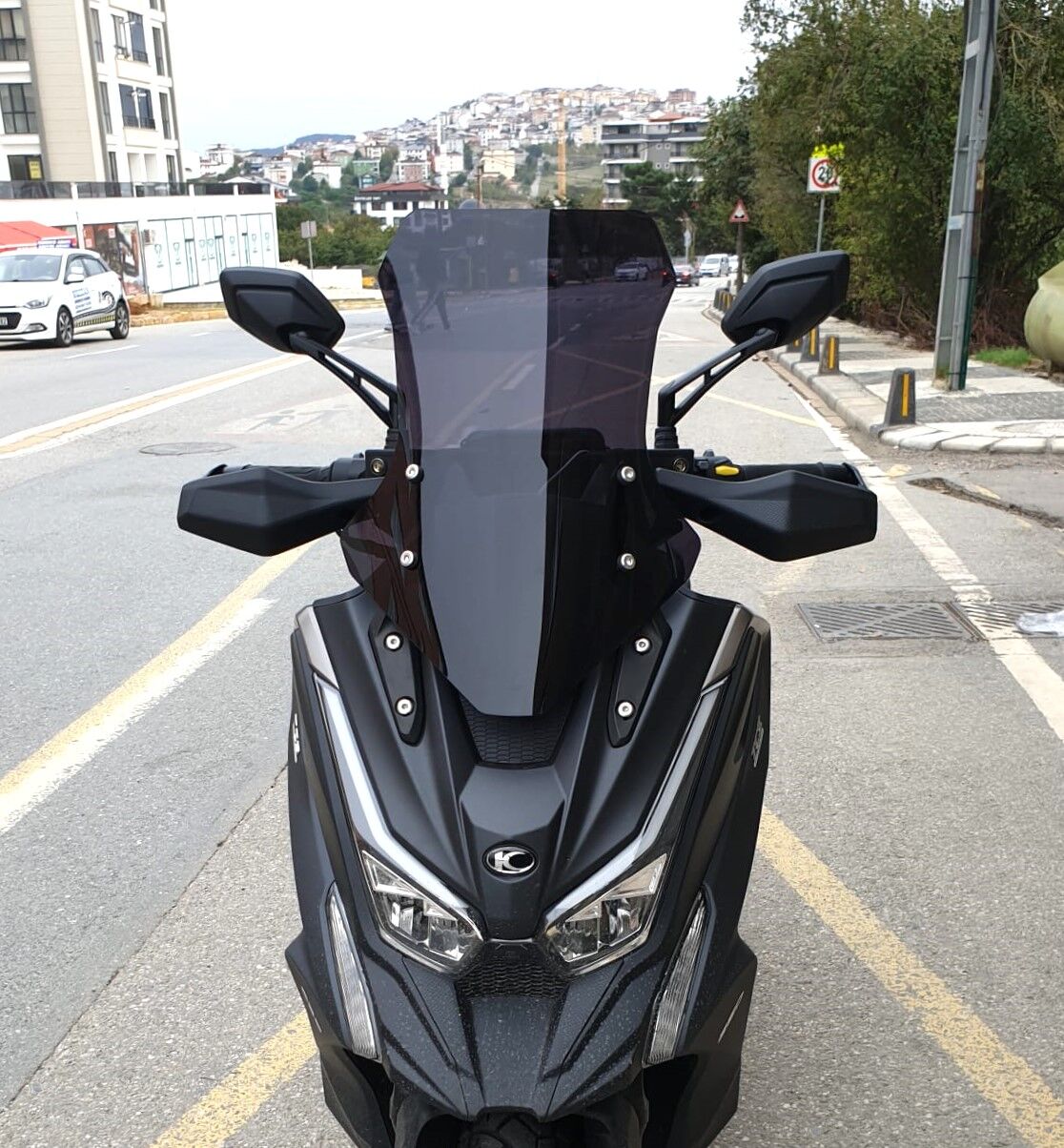 MOTOCAM Kymco DTX 360 Ön Cam 2021-2026 Model 55cm Siyah Renkli 4mm