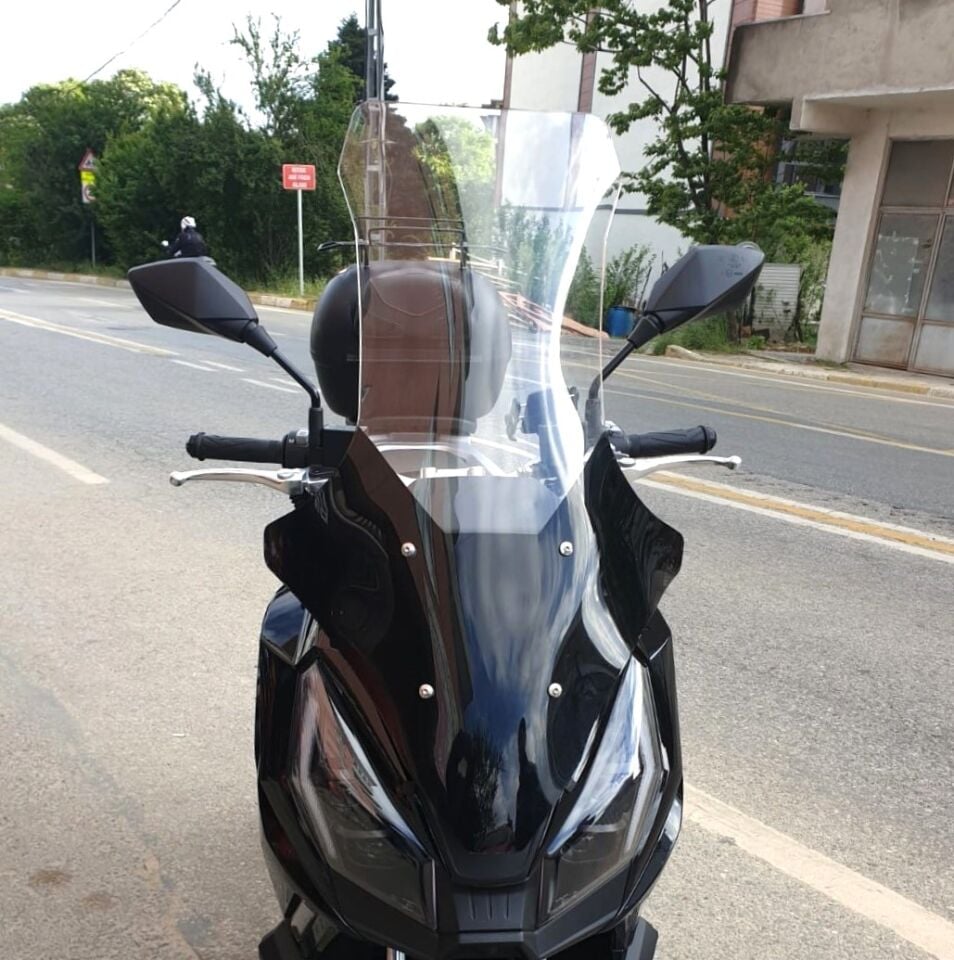 MOTOCAM Motolüx Wow 150  Ön Cam 2023-2026 Model 78cm Şeffaf Renkli 4mm UZUN