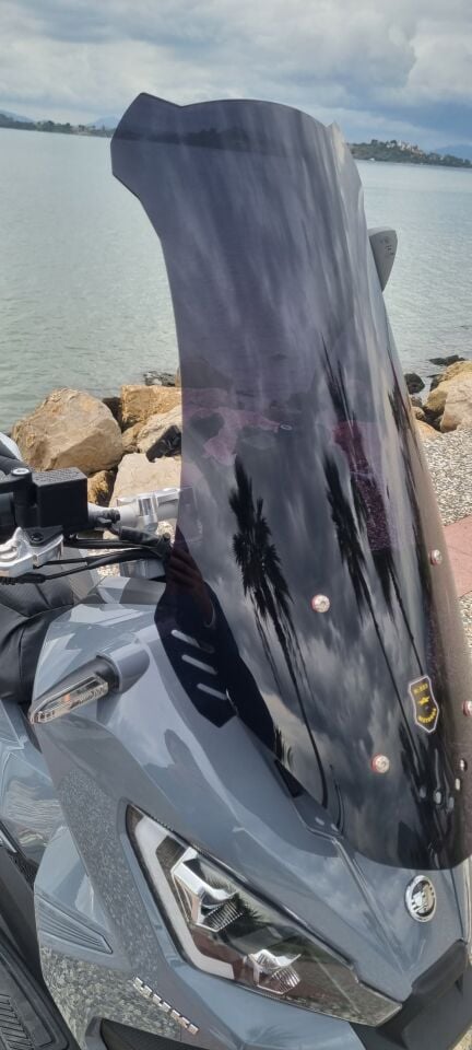 MOTOCAM Yuki Xway 125 Ön Cam 2023-2026 Model 75cm Siyah Renkli 4mm UZUN