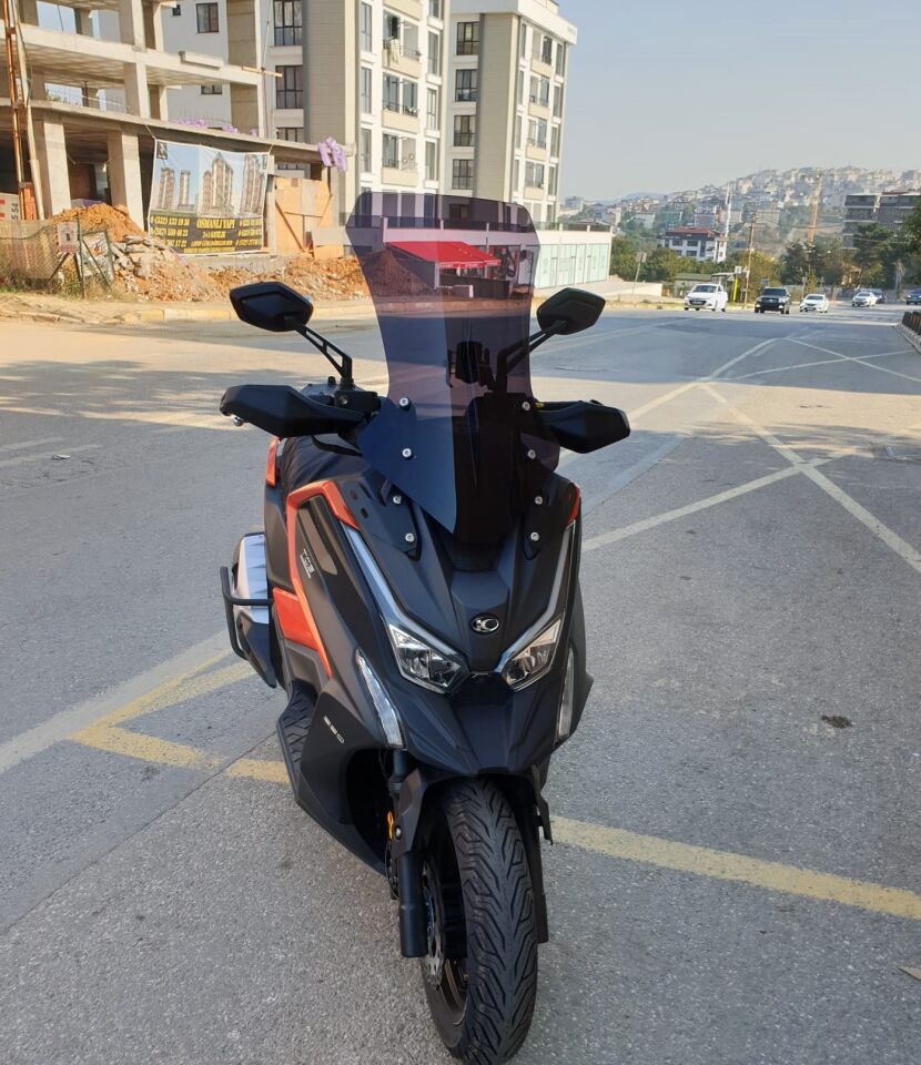 MOTOCAM Kymco DTX 360 Ön Cam 2021-2026 Model 67cm Siyah Renkli 4mm UZUN