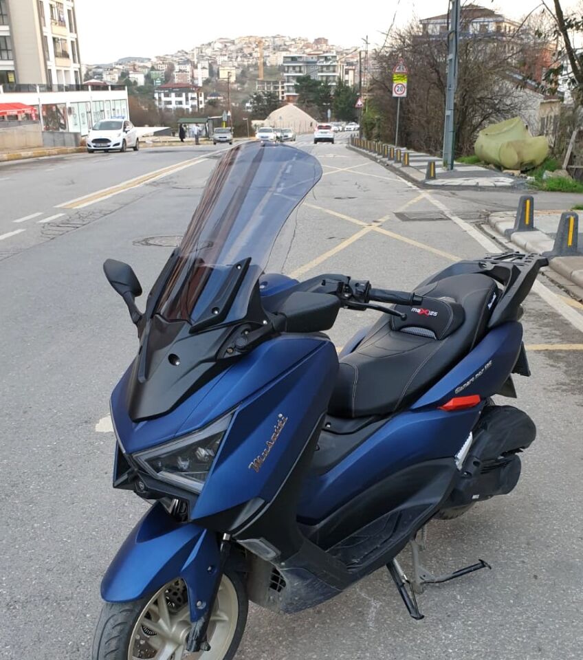 MOTOCAM Musatti Glamaro Max 125 Ön Cam 2023-2026 Model 50cm Füme Renkli 4mm UZUN