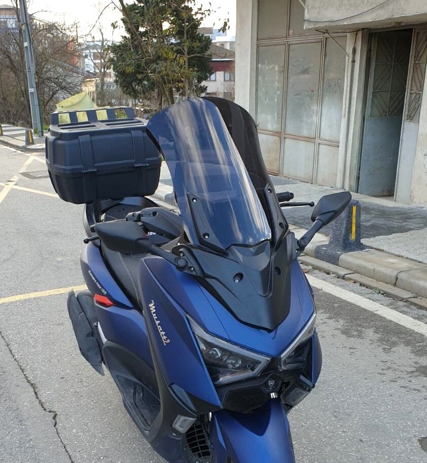 MOTOCAM Musatti Glamaro Max 125 Ön Cam 2023-2026 Model 50cm Siyah Renkli 4mm UZUN