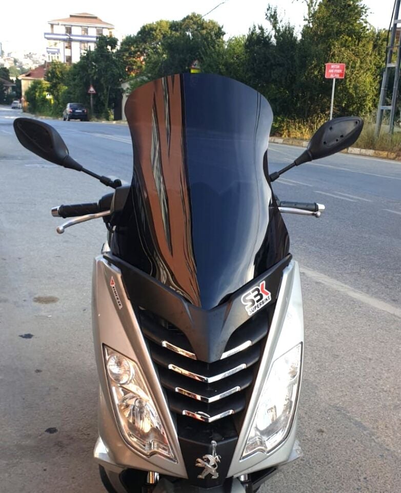 MOTOCAM Peugeot Citystar 200 Ön Cam 2017-2018 Model 56cm Siyah Renkli 4mm UZUN
