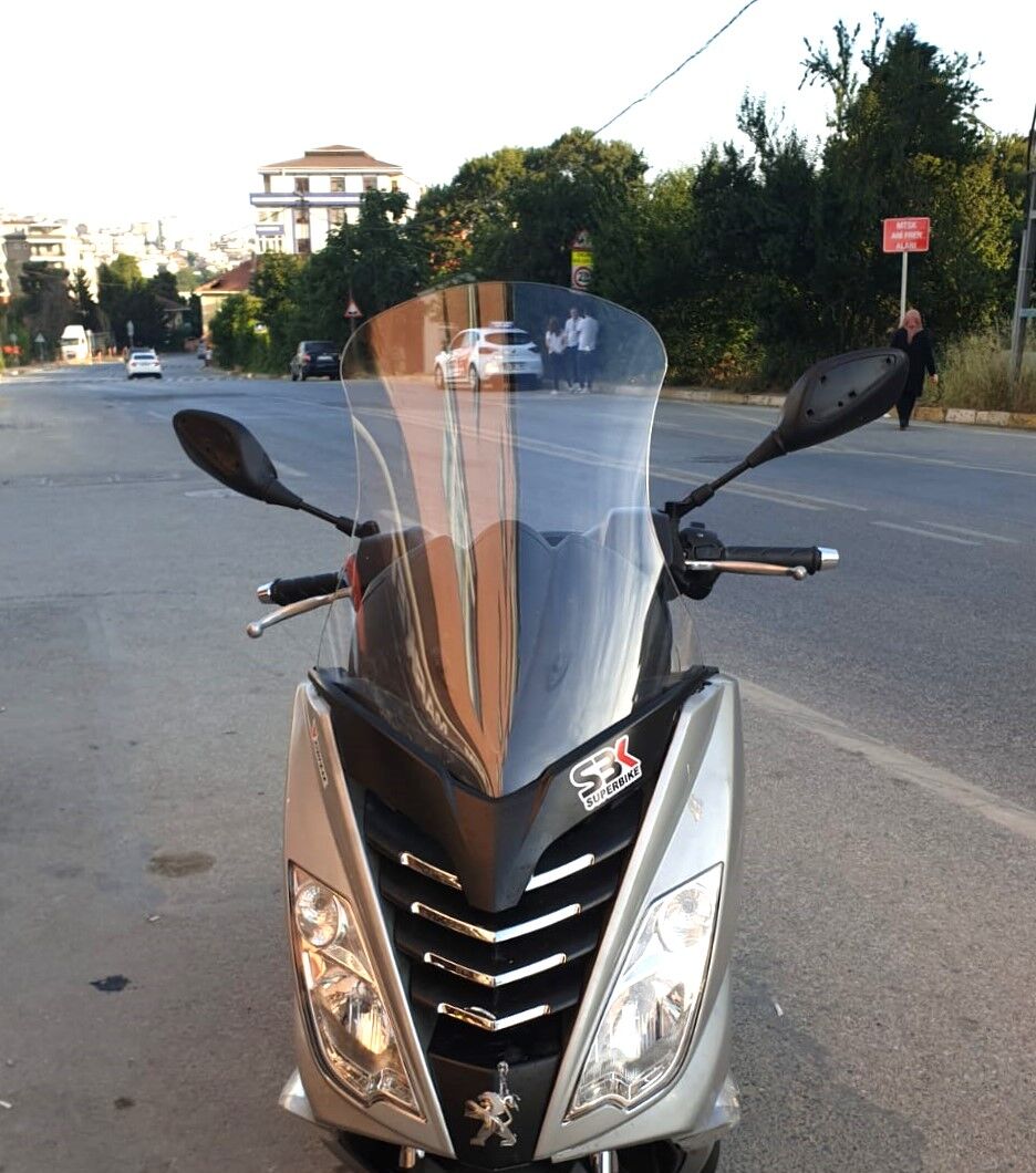 MOTOCAM Peugeot Citystar 200 Ön Cam 2017-2018 Model 56cm Şeffaf Renkli 4mm UZUN