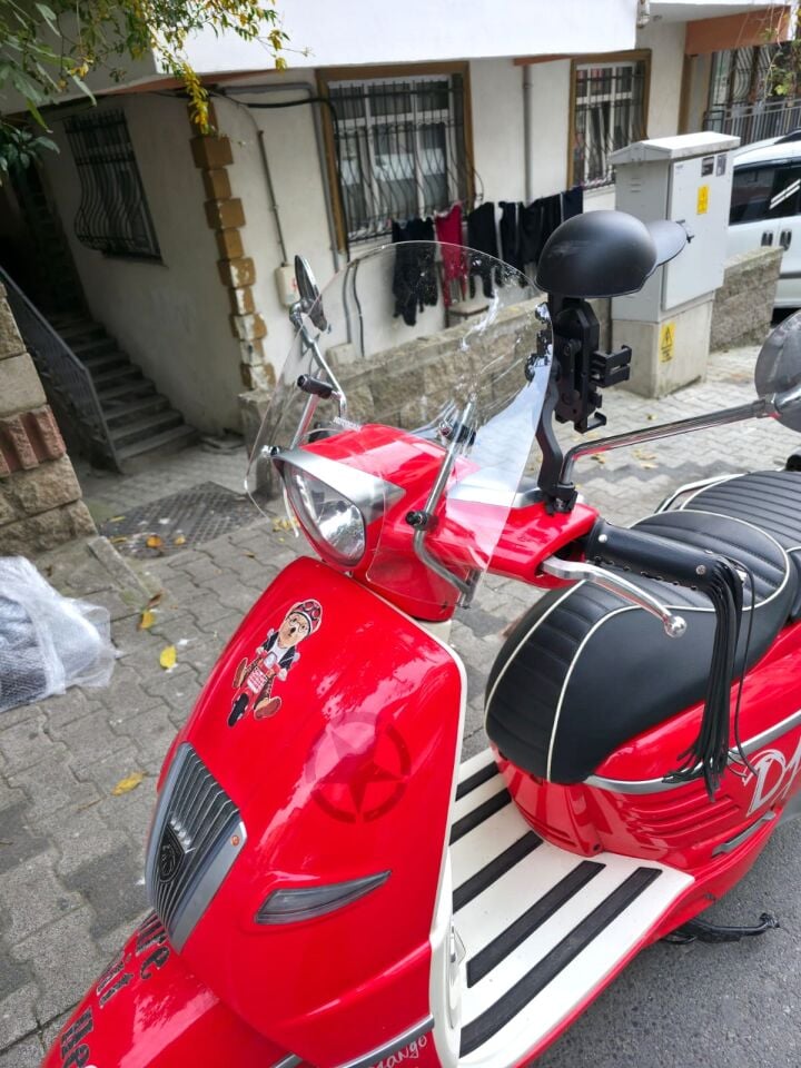 MOTOCAM Peugeot Django Ön Cam 2017-2026-2026 Model 37cm Şeffaf Renkli 4mm  APARATSIZ