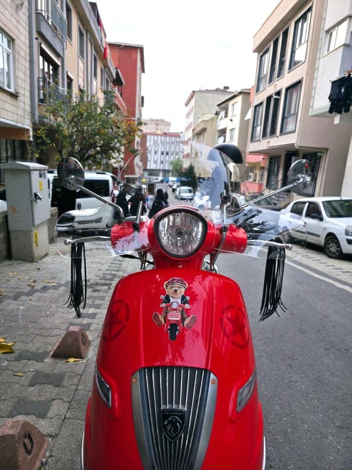 MOTOCAM Peugeot Django Ön Cam 2017-2026-2026 Model 39cm Şeffaf Renkli 4mm Elcikli APARATSIZ