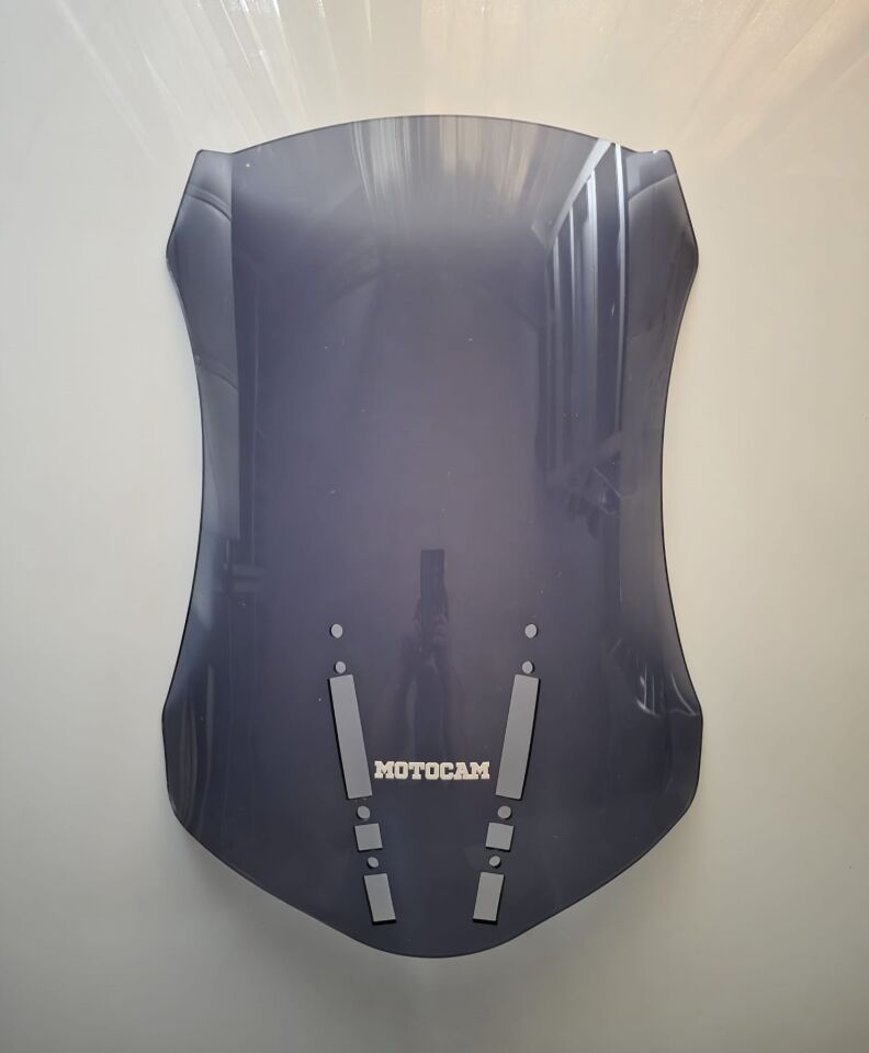 MOTOCAM Zontes ZT 350 T2 Ön Cam 2025-2026 Model 55cm Siyah Renkli 3mm