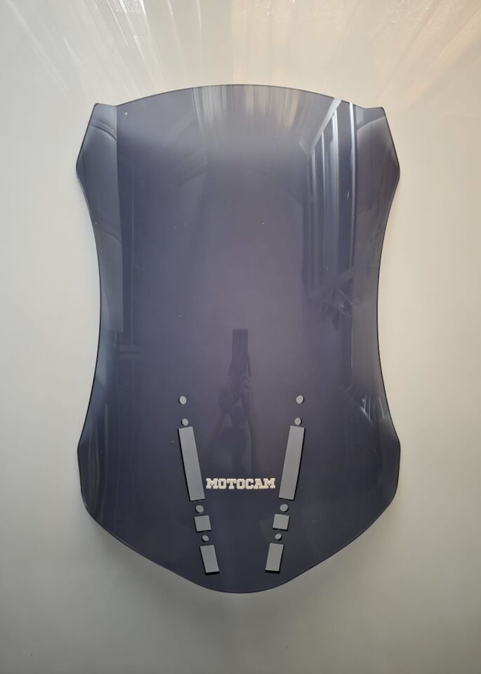 MOTOCAM Zontes ZT 350 T2 Ön Cam 2025-2026 Model 55cm Siyah Renkli 3mm