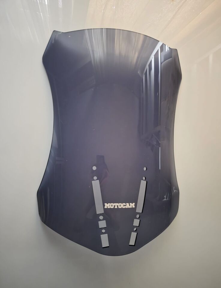 MOTOCAM Zontes ZT 350 T2 Ön Cam 2025-2026 Model 55cm Siyah Renkli 3mm