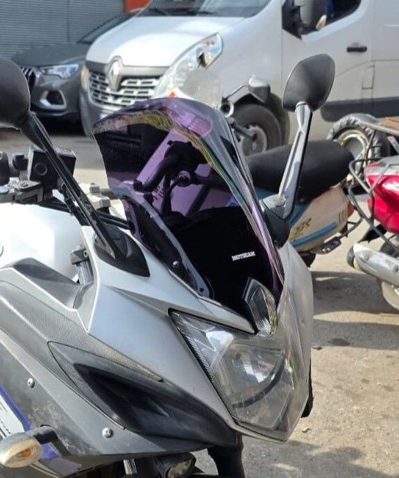 MOTOCAM Yamaha XJ6 Diversion Ön Cam 2009-2016 Model 36cm Siyah Renkli 4mm