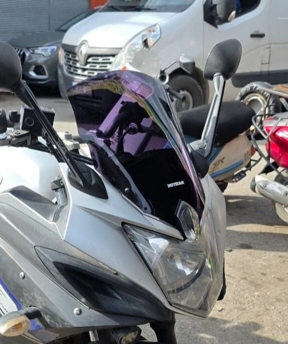 MOTOCAM Yamaha XJ6 Diversion Ön Cam 2009-2016 Model 36cm Siyah Renkli 4mm