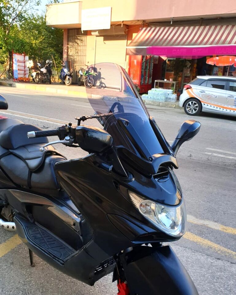 MOTOCAM Kymco Xciting 250 İ Ön Cam 2008-2012 Model 62cm Füme Renkli 4mm