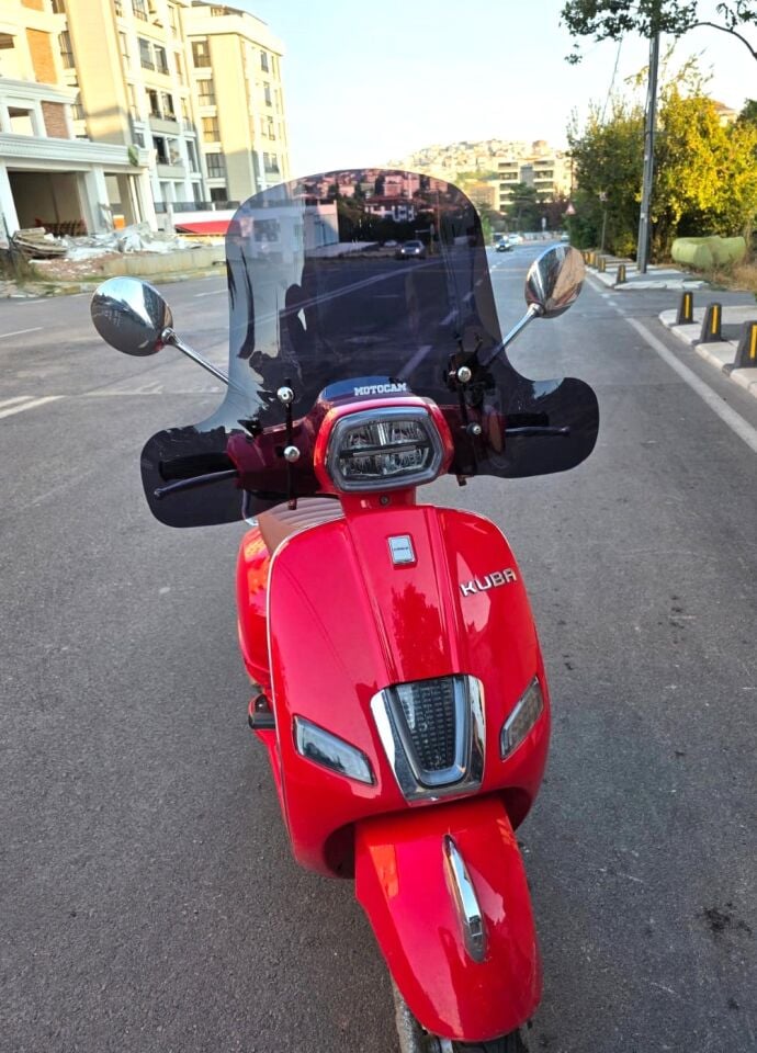 MOTOCAM Küba Az 50 Ön Cam 2023-2026 Model 37cm Siyah Renkli Elcikli APARATSIZ