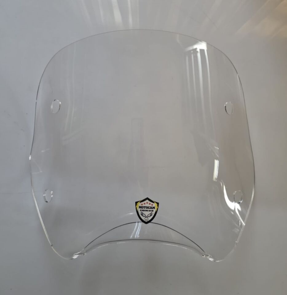 MOTOCAM Piaggio Beverly 500 Ön Uzatma Camı 2001-2007 Model 34cm Şeffaf Renkli 4mm APARATSIZ