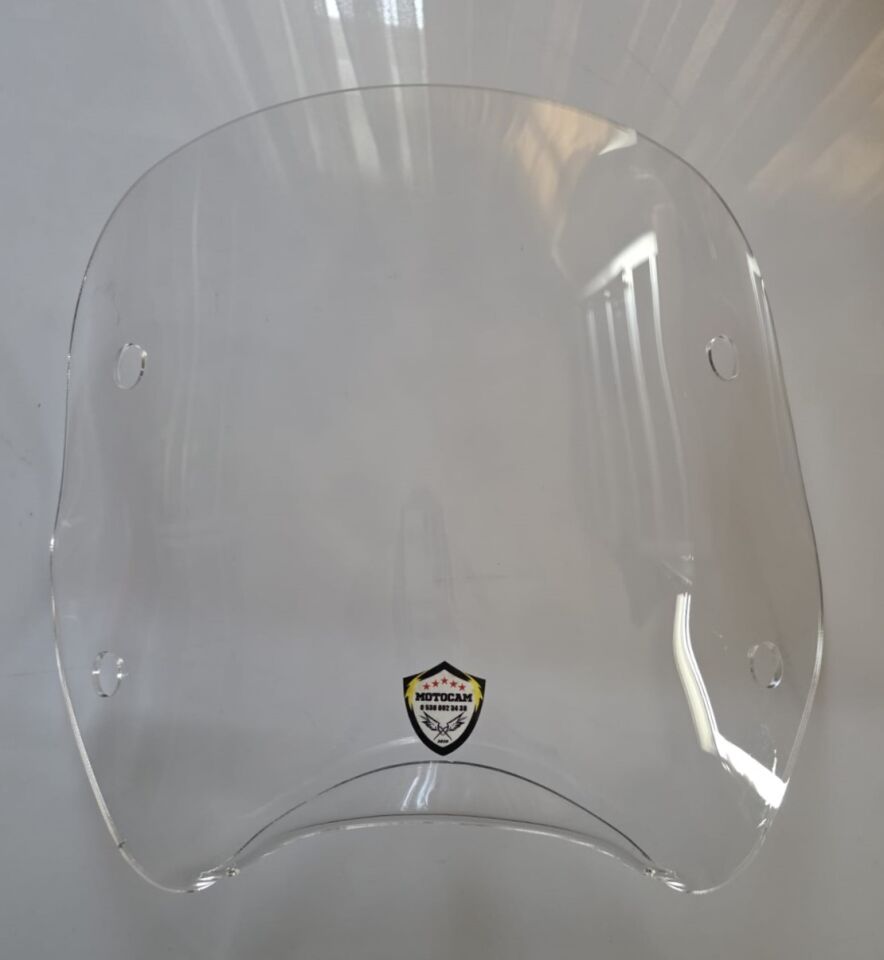 MOTOCAM Piaggio Beverly 500 Ön Uzatma Camı 2001-2007 Model 34cm Şeffaf Renkli 4mm APARATSIZ