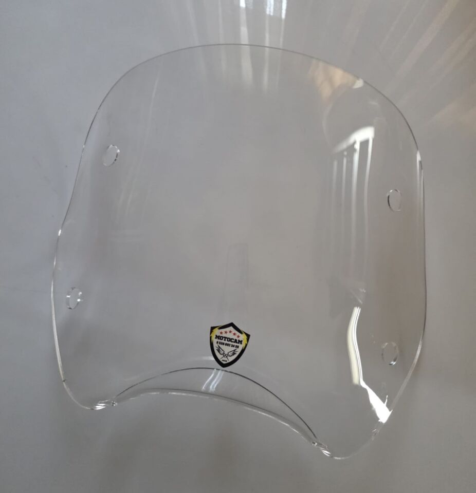 MOTOCAM Piaggio Beverly 500 Ön Uzatma Camı 2001-2007 Model 34cm Şeffaf Renkli 4mm APARATSIZ