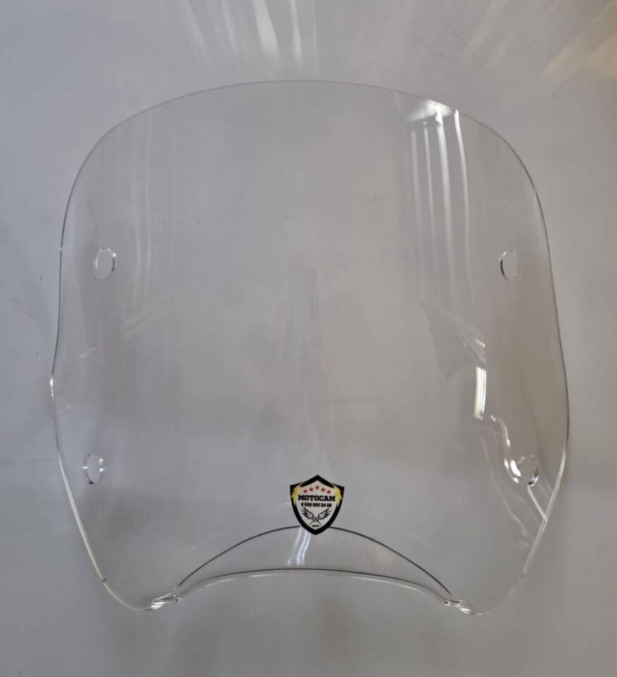 MOTOCAM Piaggio Beverly 500 Ön Uzatma Camı 2001-2007 Model 34cm Şeffaf Renkli 4mm APARATSIZ