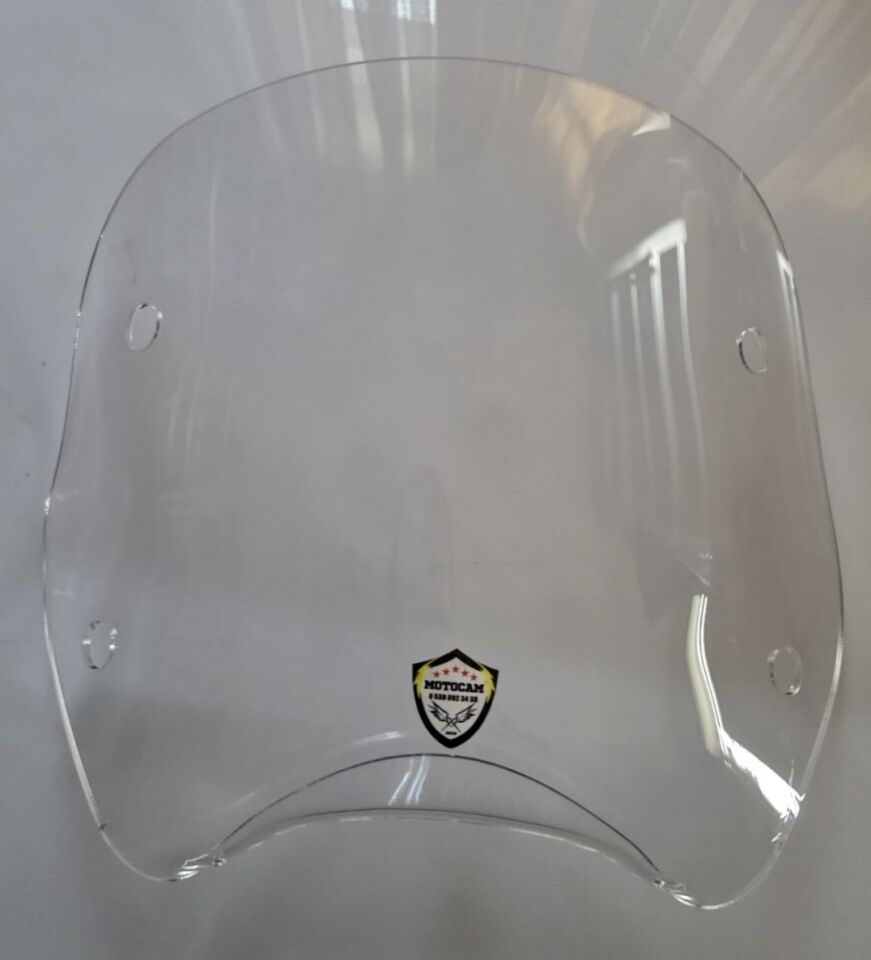 MOTOCAM Piaggio Beverly 500 Ön Uzatma Camı 2001-2007 Model 34cm Şeffaf Renkli 4mm APARATSIZ