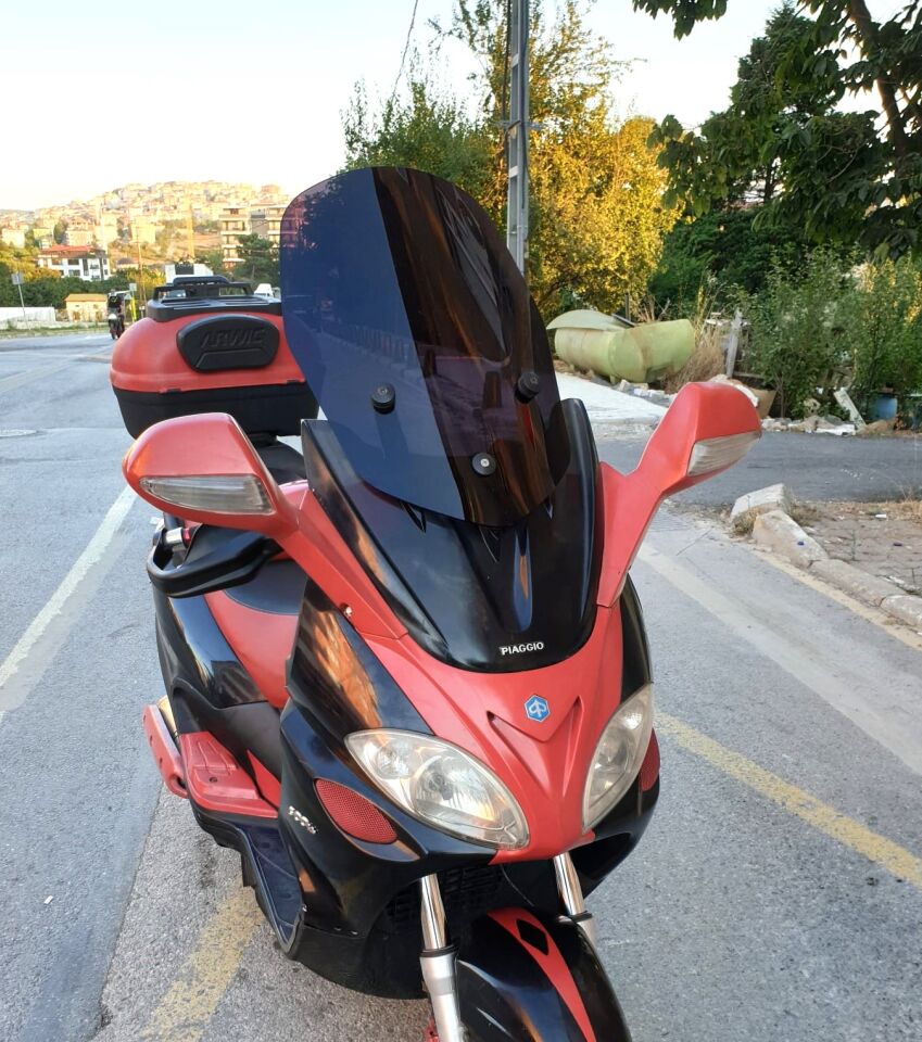 MOTOCAM Piaggio X9 250 Ön Cam 2004-2006 Model 49cm Siyah Renkli 4mm