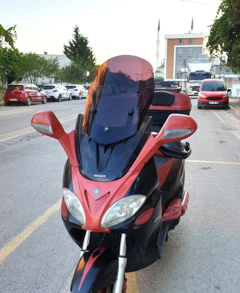 MOTOCAM Piaggio X9 250 Ön Cam 2004-2006 Model 49cm Siyah Renkli 4mm