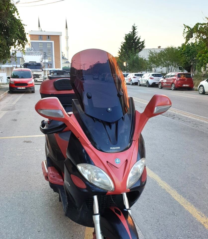 MOTOCAM Piaggio X9 250 Ön Cam 2004-2006 Model 49cm Siyah Renkli 4mm