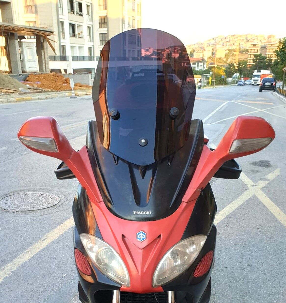 MOTOCAM Piaggio X9 250 Ön Cam 2004-2006 Model 49cm Siyah Renkli 4mm