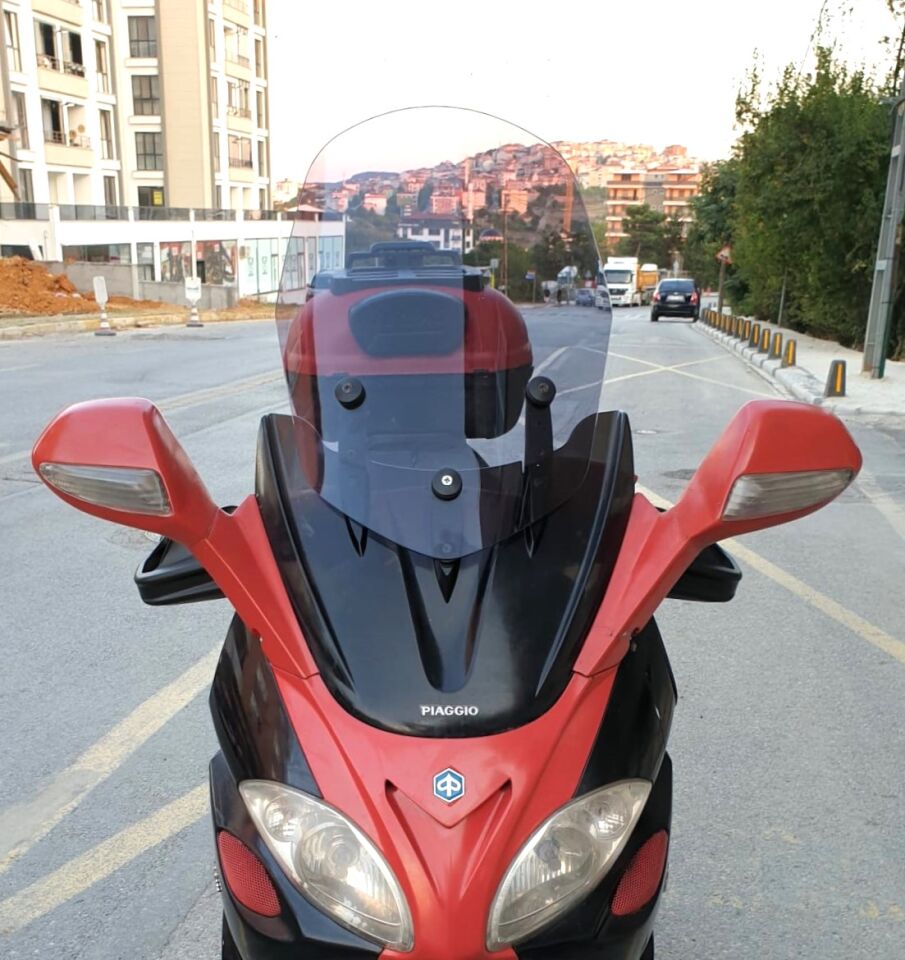 MOTOCAM Piaggio X9 250 Ön Cam 2004-2006 Model 49cm Füme Renkli 4mm