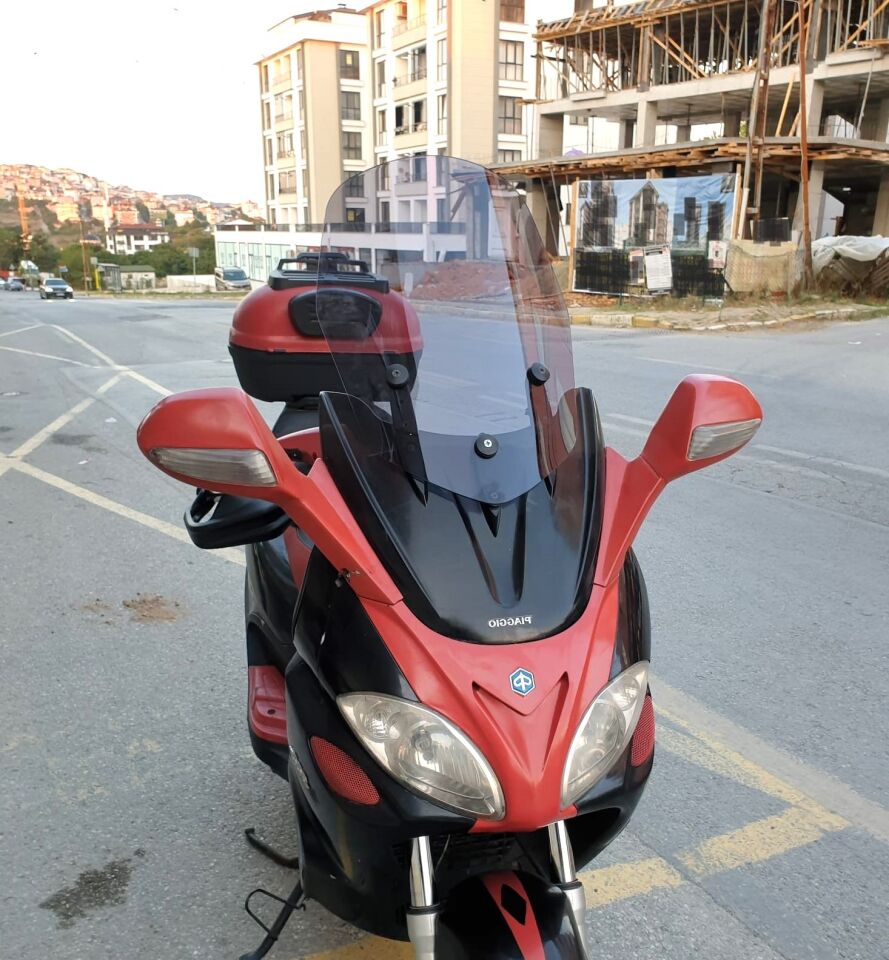 MOTOCAM Piaggio X9 250 Ön Cam 2004-2006 Model 49cm Füme Renkli 4mm