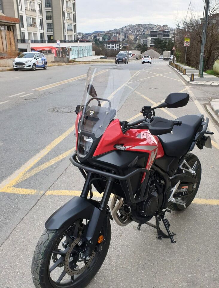 MOTOCAM Honda NX 500 Ön Cam 2025-2026 Model 44cm Şeffaf Renkli 4mm UZUN