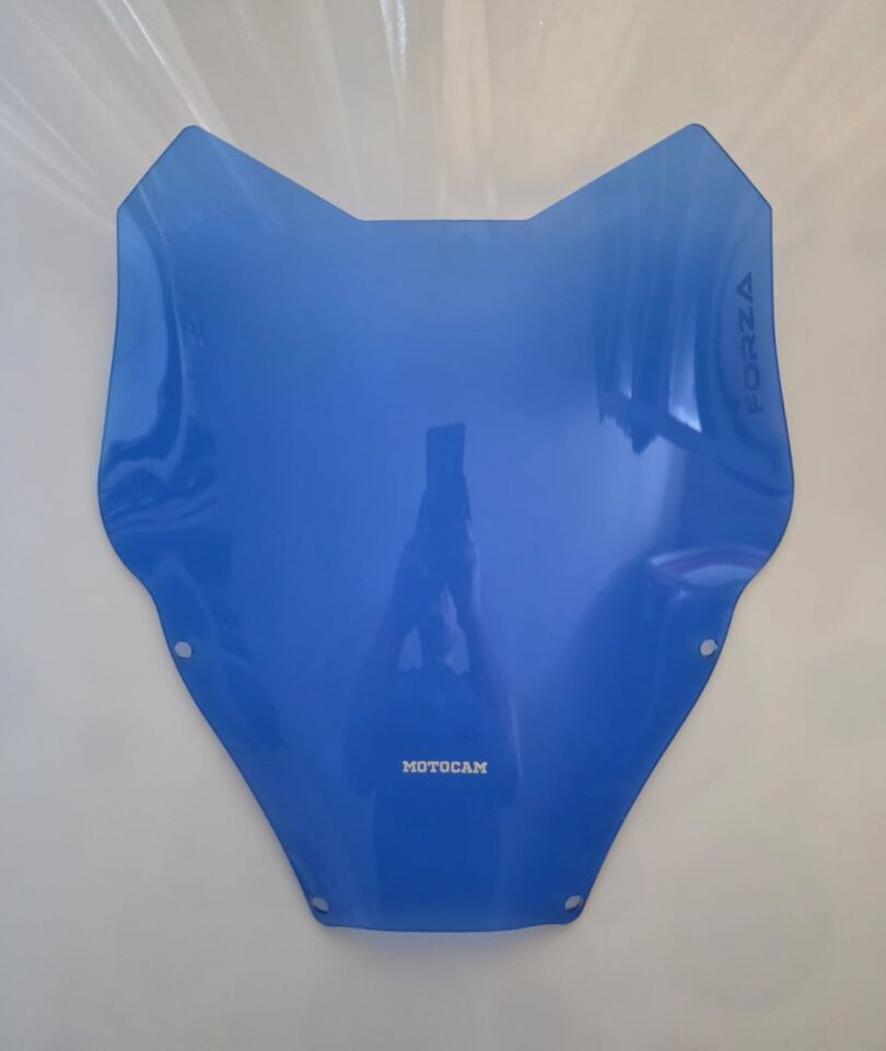 MOTOCAM Honda Forza 250 Ön Cam 2021-2026 Model 43cm Mavi Renkli 4mm
